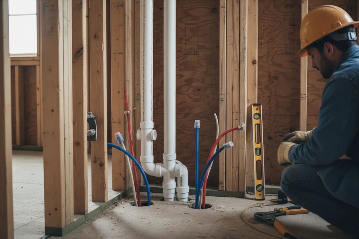 Drain and supply rough-in during Sump Pump Repair in Killen