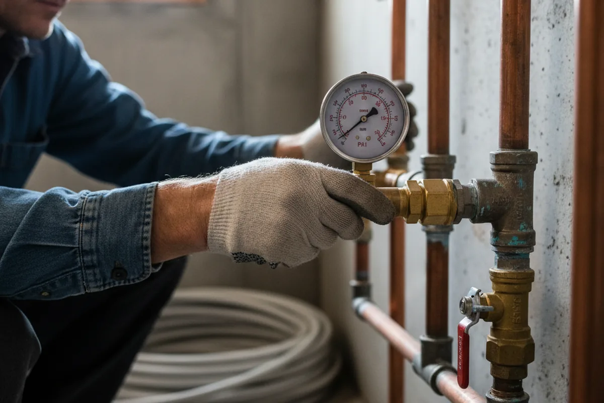 Pressure testing a repaired line during Water Line Repair in Killen